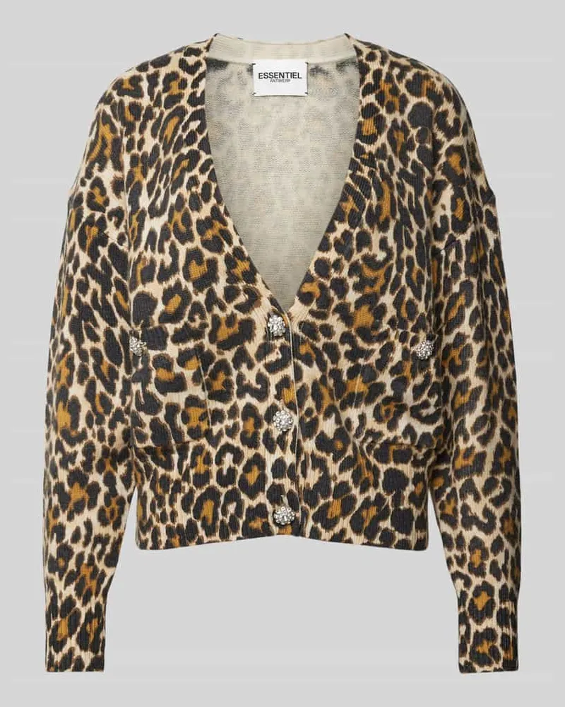 Essentiel Strickjacke aus Woll-Mix mit Kaschmir-Anteil Black