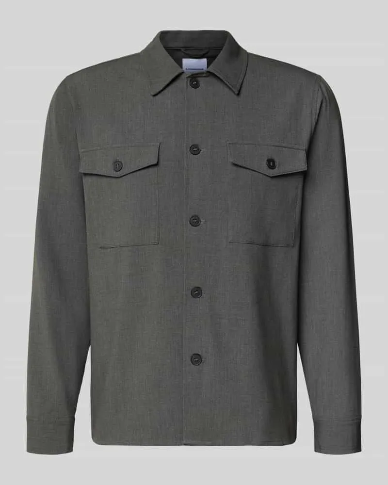 Lindbergh Hemdjacke mit Knopfleiste Mittelgrau