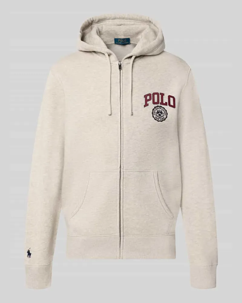 Ralph Lauren Regular Fit Sweatjacke aus Baumwoll-Mix Hellgrau