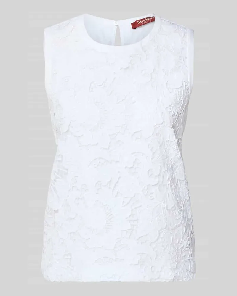Max Mara Regular Fit Bluse mit Lochstickerei Modell 'STREET Offwhite