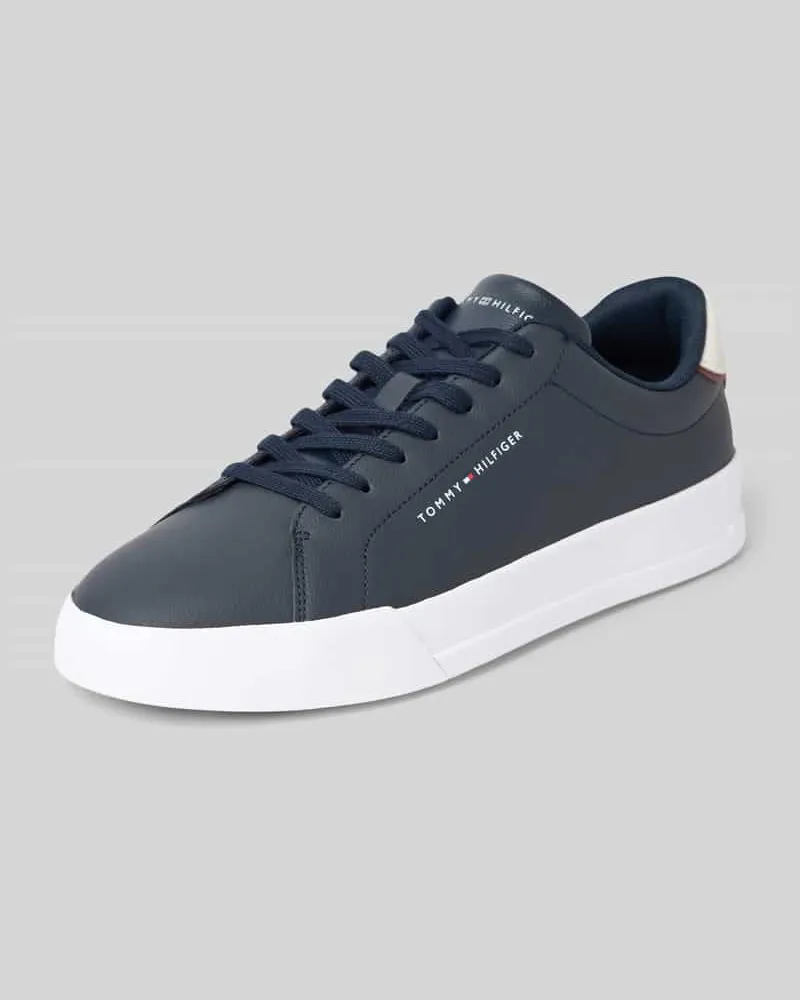 Tommy Hilfiger Low Top Sneaker aus Leder-Mix Dunkelblau