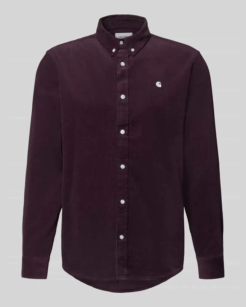 Carhartt WIP Regular Fit Freizeithemd aus Cord mit Button-Down-Kragen Pflaume