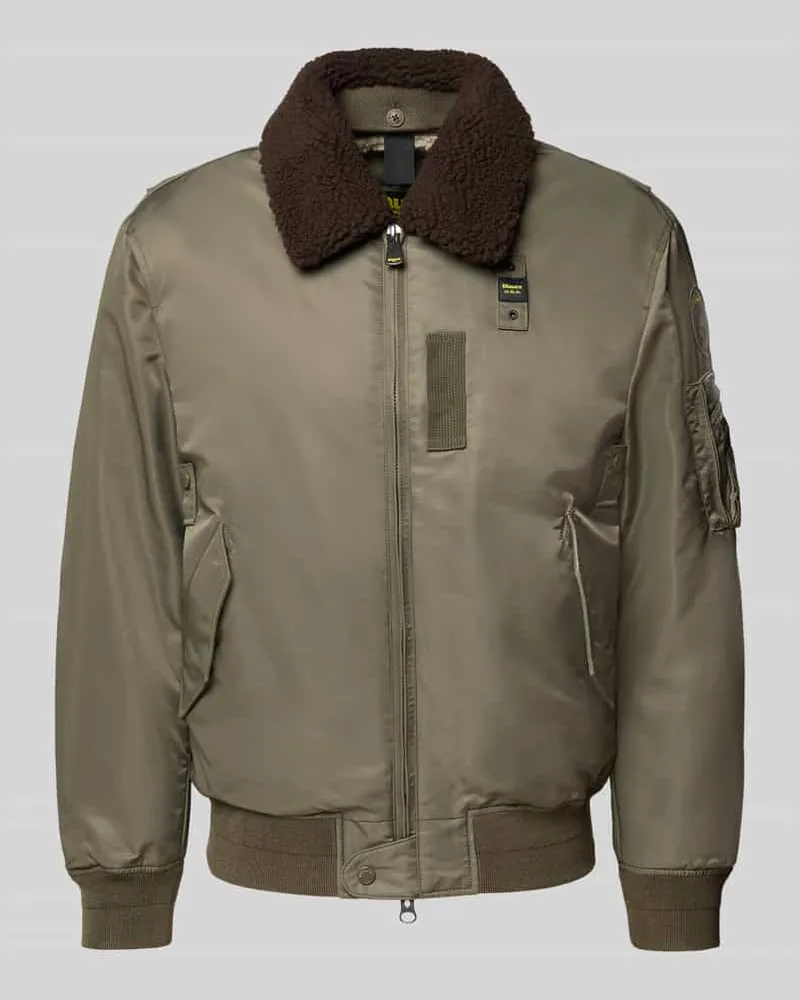 Blauer Bomberjacke mit Zweiwege-Reißverschluss Modell 'MARSHALL Oliv