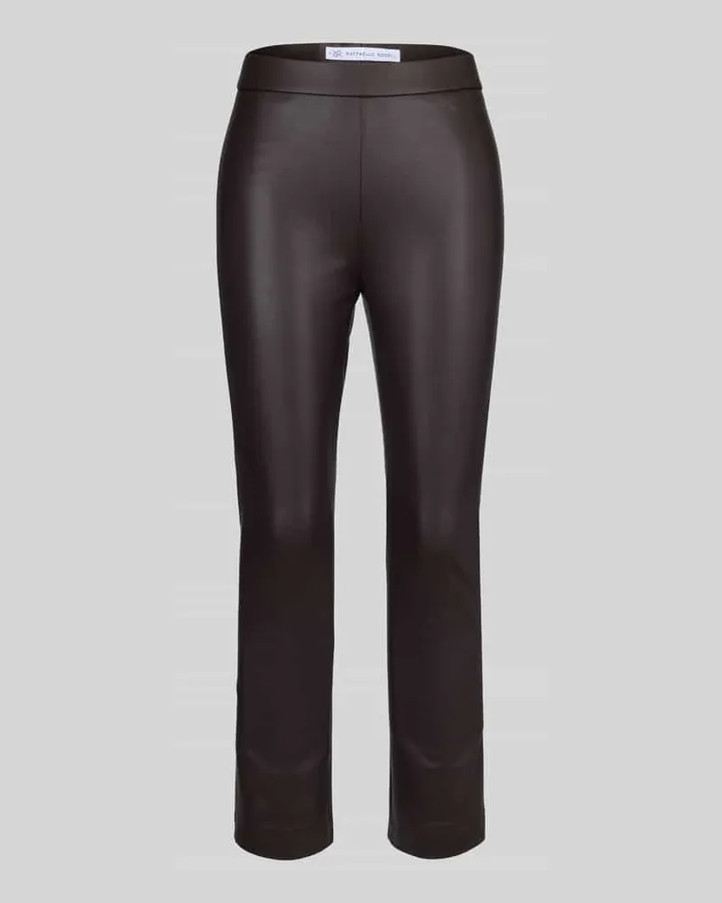 RAFFAELLO ROSSI  Wide Leg Kunstlederhose aus Viskose-Mix Modell 'MACY Dunkelbraun