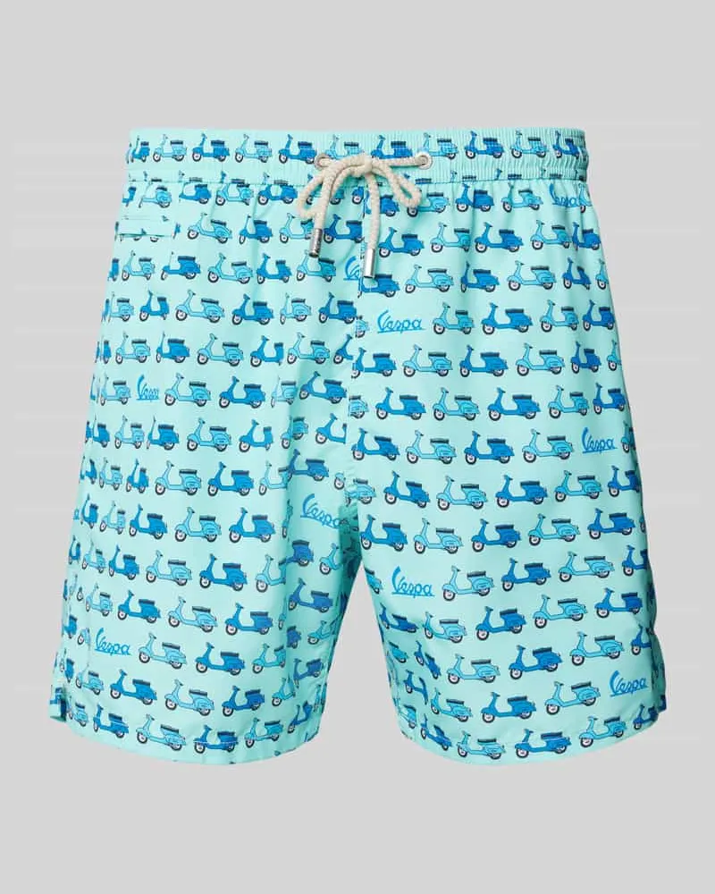 MC2 Saint Barth Regular Fit Badeshorts mit Leistentasche Blau