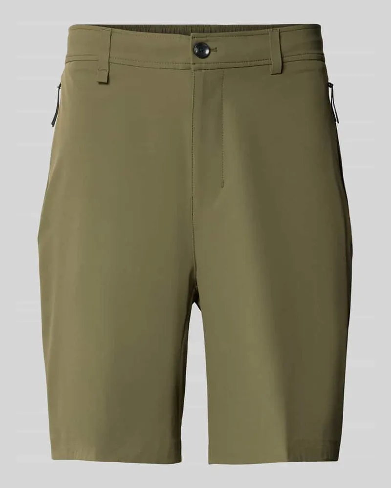HUGO BOSS Relaxed Fit Bermudas mit Label-Schriftzug Modell 'SPIRIT70 Oliv