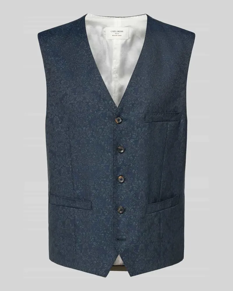 Carl Gross Regular Fit Weste mit Schurwoll-Anteil Modell 'Waldo Marine