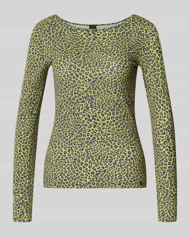 Marc Cain Longsleeve im Allover-Look mit Rundhalsausschnitt Apfel