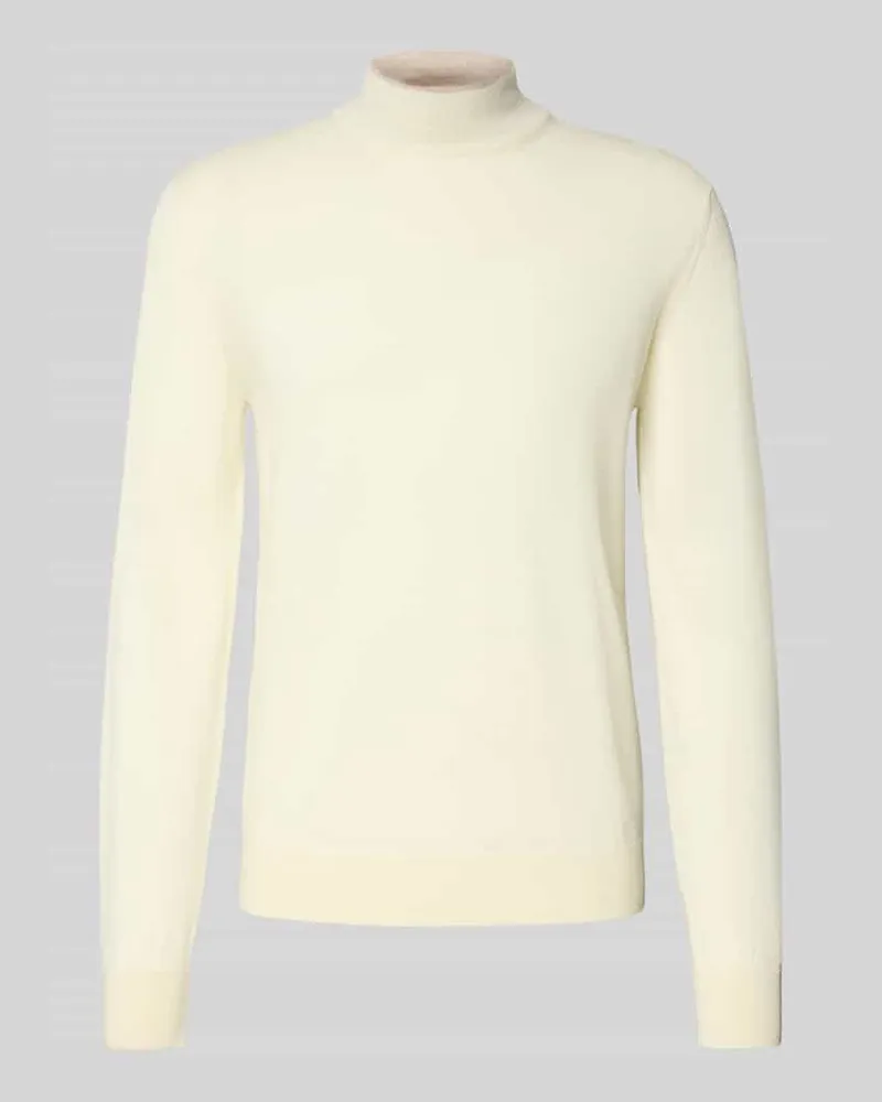 CRUNA Strickpullover mit Mock-Neck Offwhite