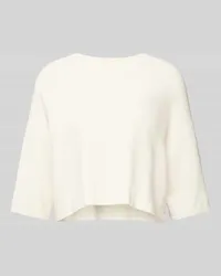 Max Mara Cropped Strickshirt mit Rundhalsausschnitt Modell 'AMATO Offwhite