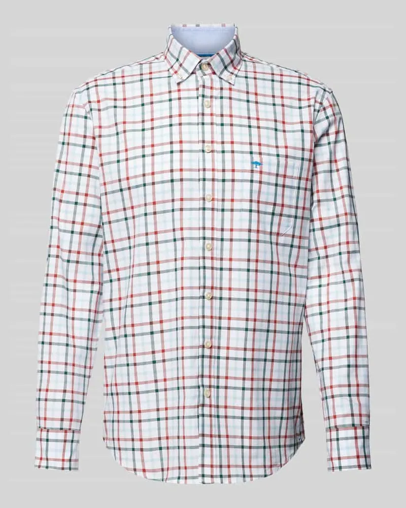 Fynch-Hatton Regular Fit Freizeithemd mit Button-Down-Kragen Weiss
