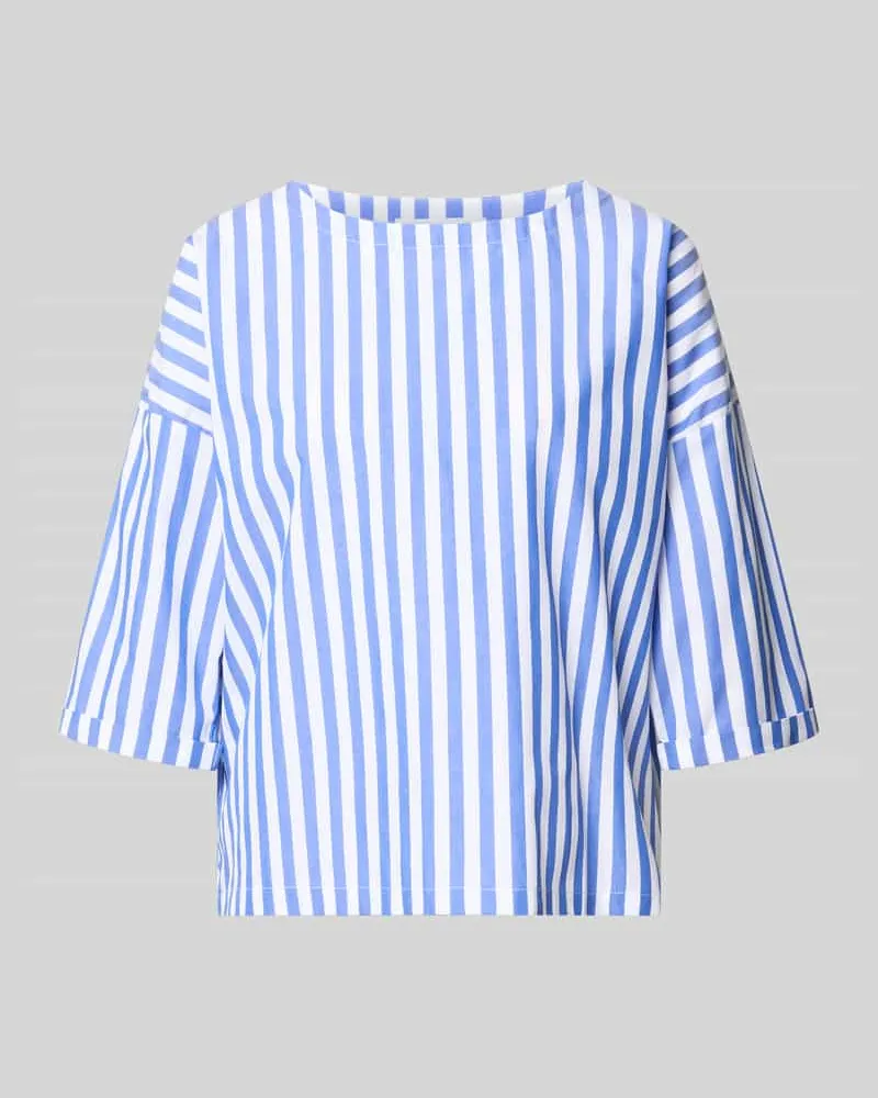 Rich&Royal Relaxed Fit Bluse mit U-Boot-Ausschnitt Marine