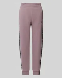 EA7 Tapered Fit Sweatpants mit Label-Streifen Mauve