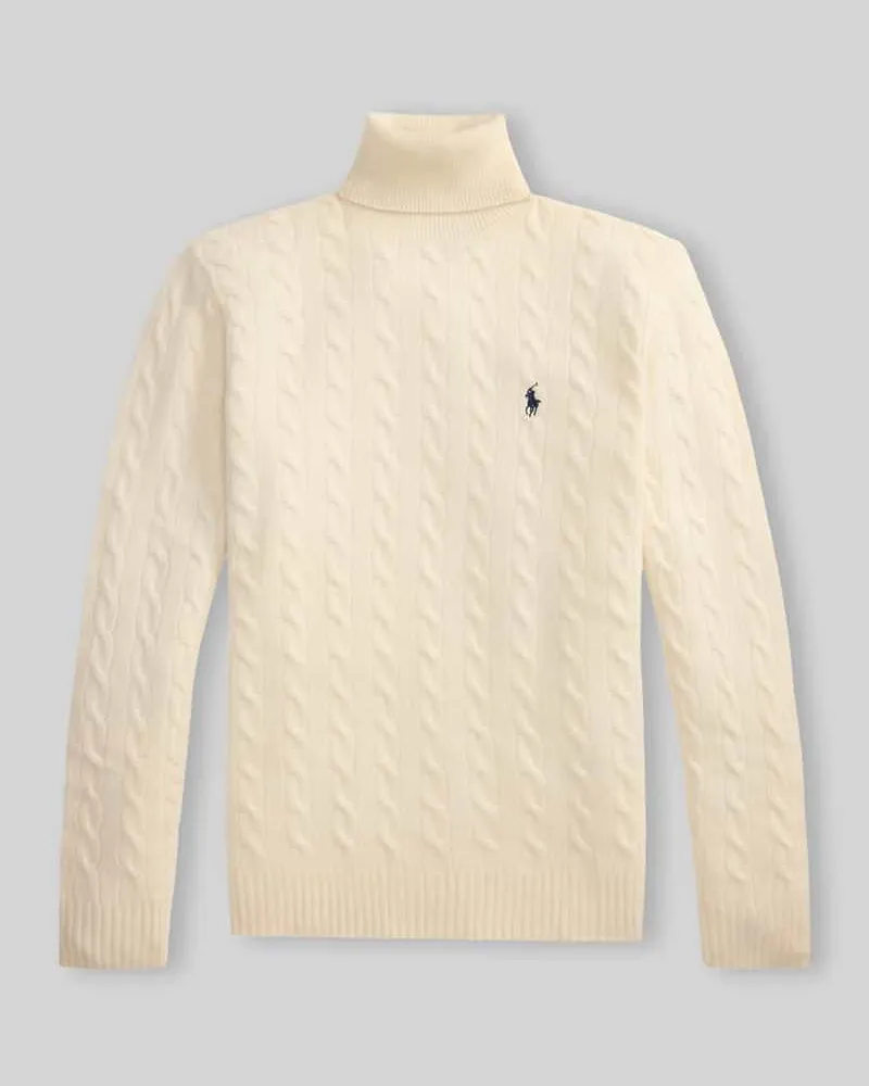Ralph Lauren Slim Fit Pullover aus Woll-Kaschmir-Mix Offwhite