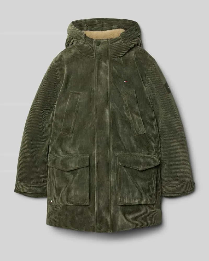 Tommy Hilfiger Regular Fit Parka mit Kapuze Modell 'CORDUROY Oliv