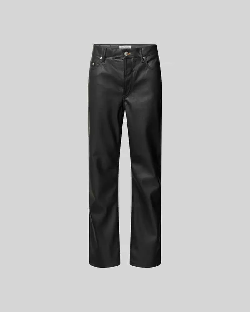 Won Hundred Stoffhose in Leder-Optik Black