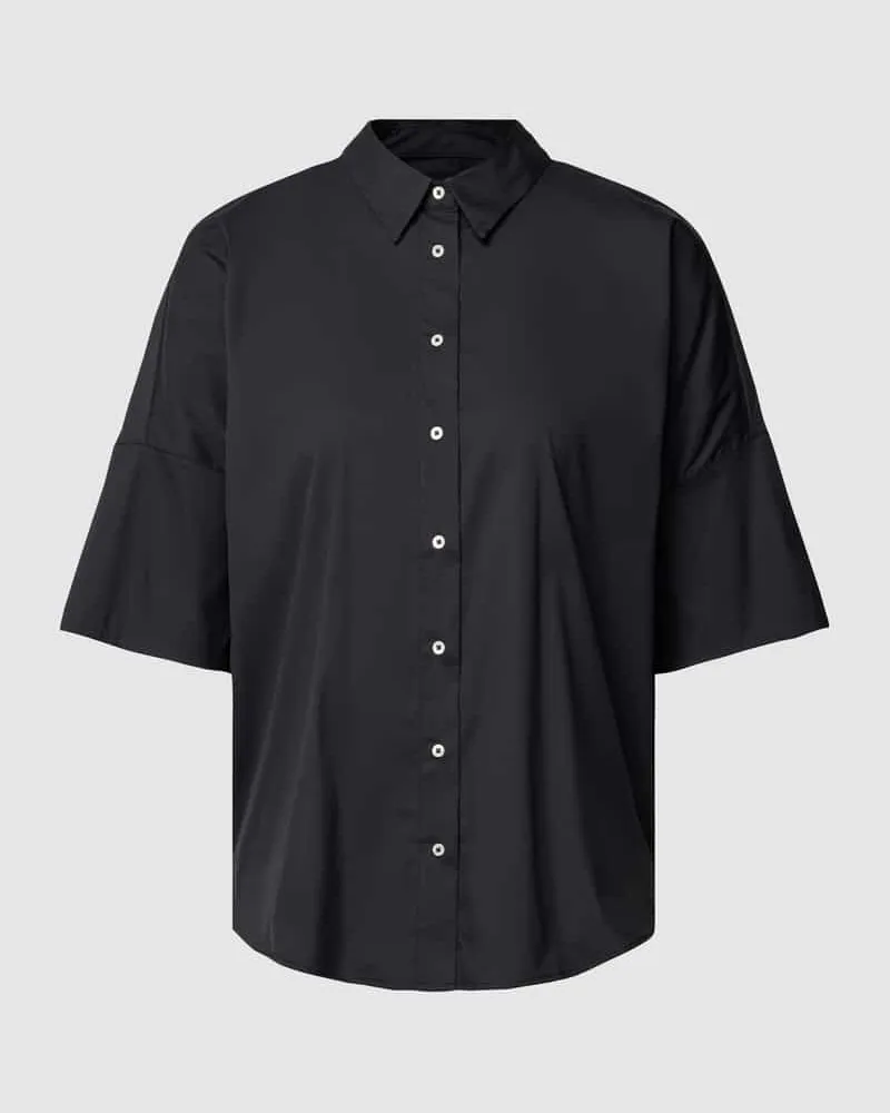 tonno e panna Bluse in unifarbenem Design Black