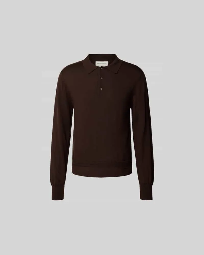 Officine Generale Pullover mit Polokragen Dunkelbraun