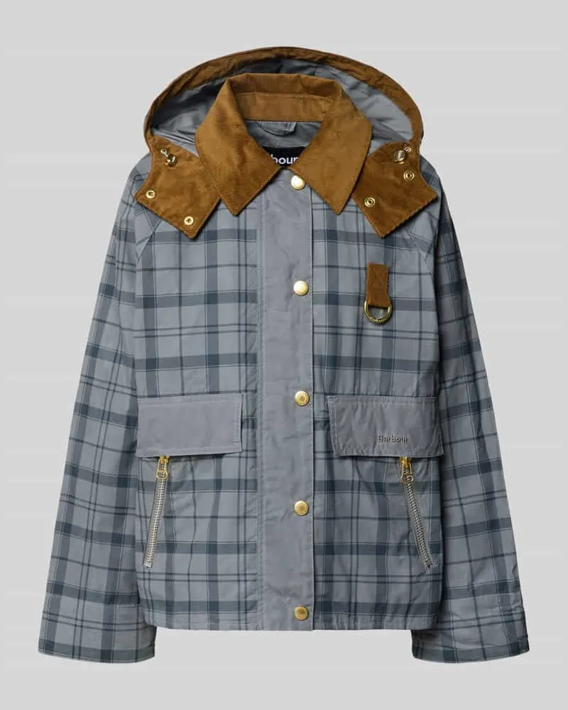 Barbour Regular Fit Jacke aus reiner Baumwolle Modell 'CARNFORTH Rauchblau