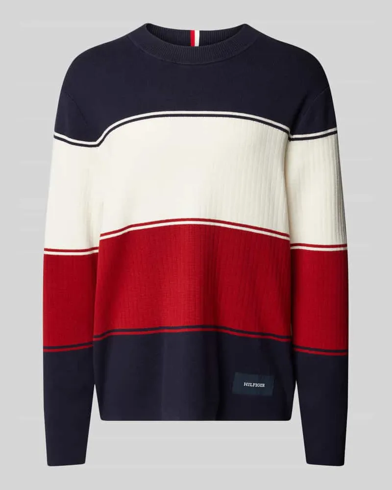 Tommy Hilfiger Strickpullover mit Logo-Patch Marine