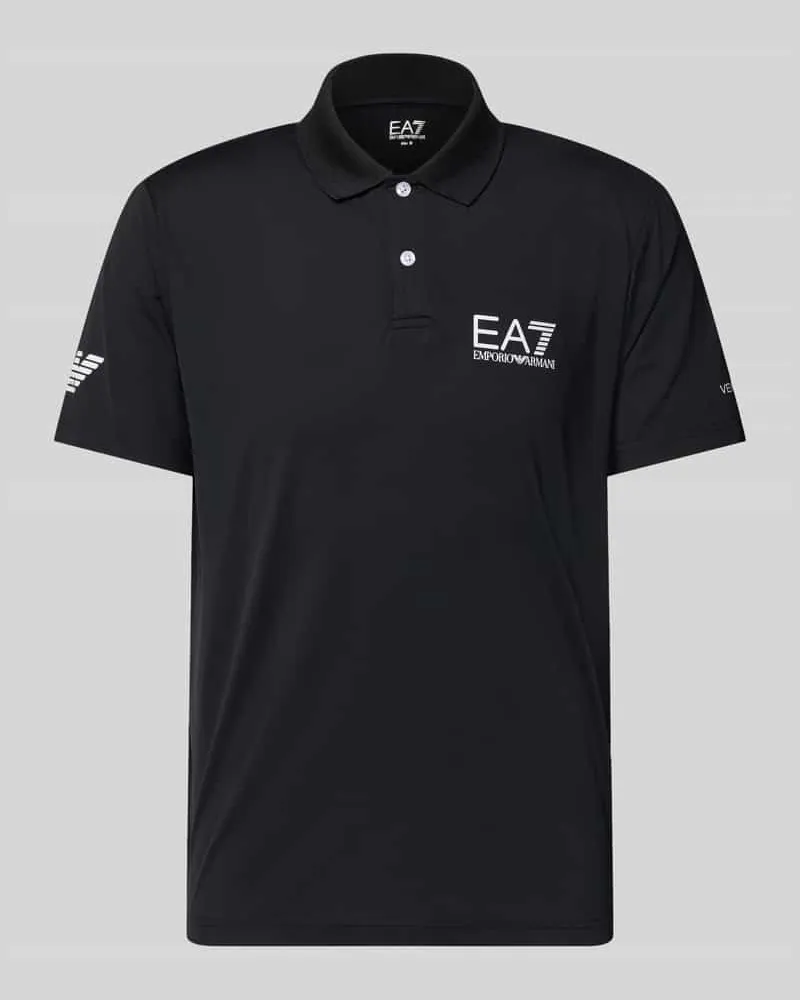 EA7 Regular Fit Poloshirt mit Logo Black
