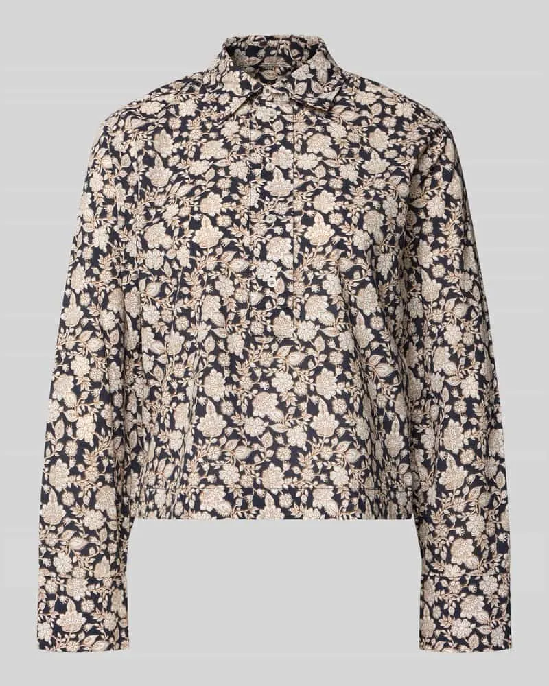 Emily van den Bergh Regular Fit Bluse im Allover-Look Black