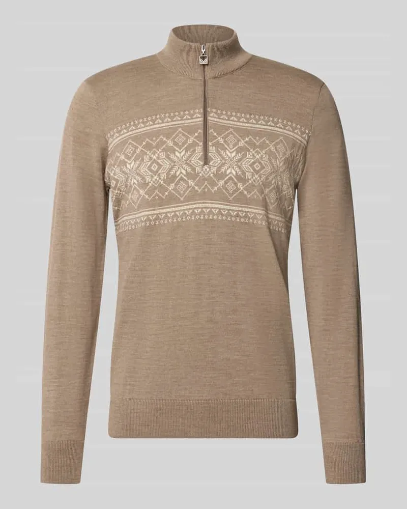 Dale of Norway Wollpullover mit Label-Patch Modell 'Liaset Hellbraun