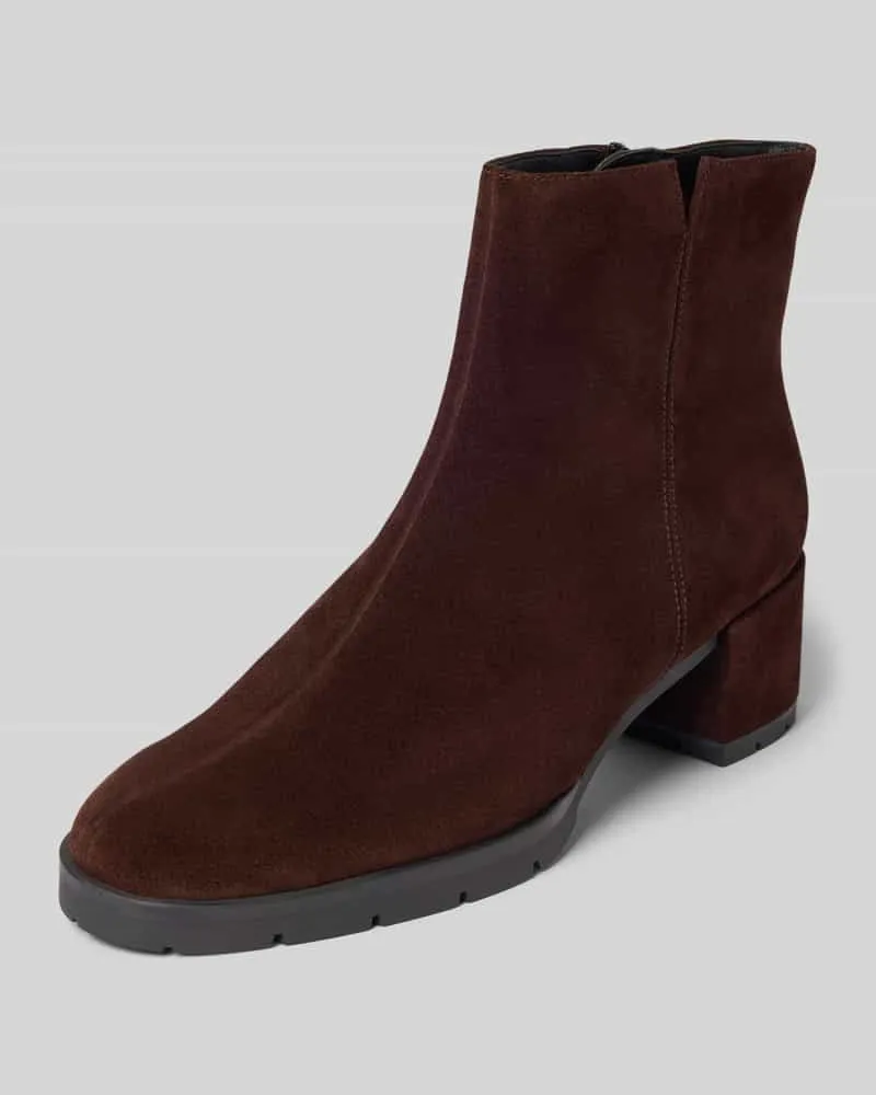 Högl Stiefeletten aus echtem Leder mit Reißverschluss Dunkelbraun