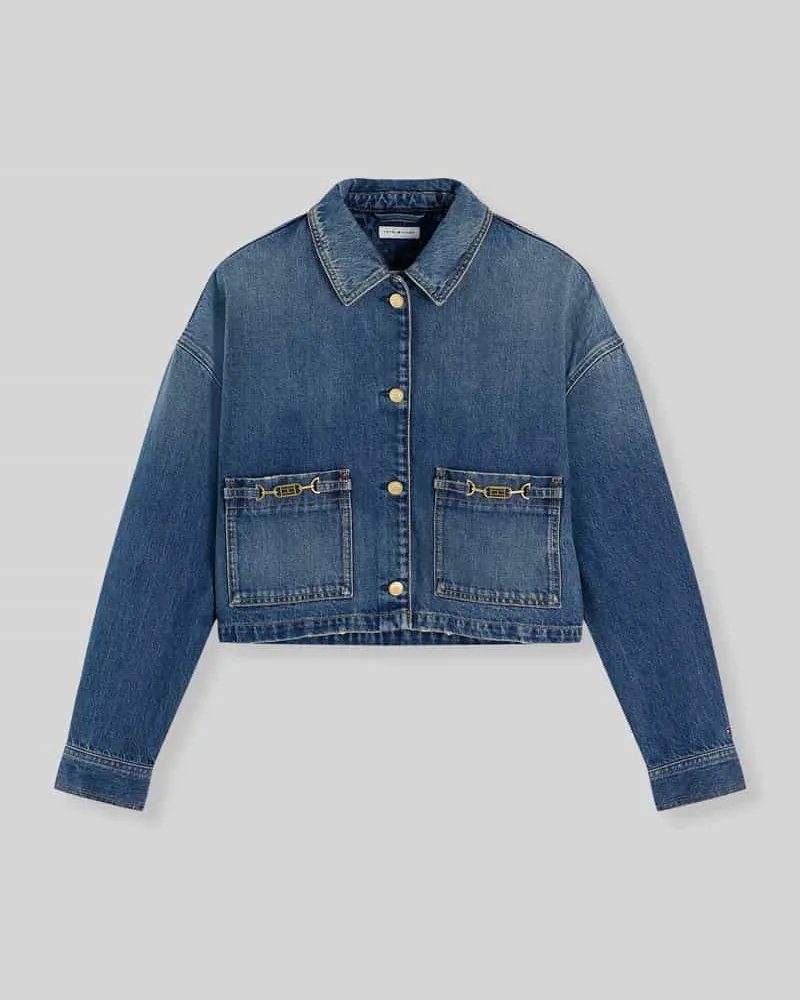 Tommy Hilfiger Regular Fit Jeansjacke aus reiner Baumwolle Bleu