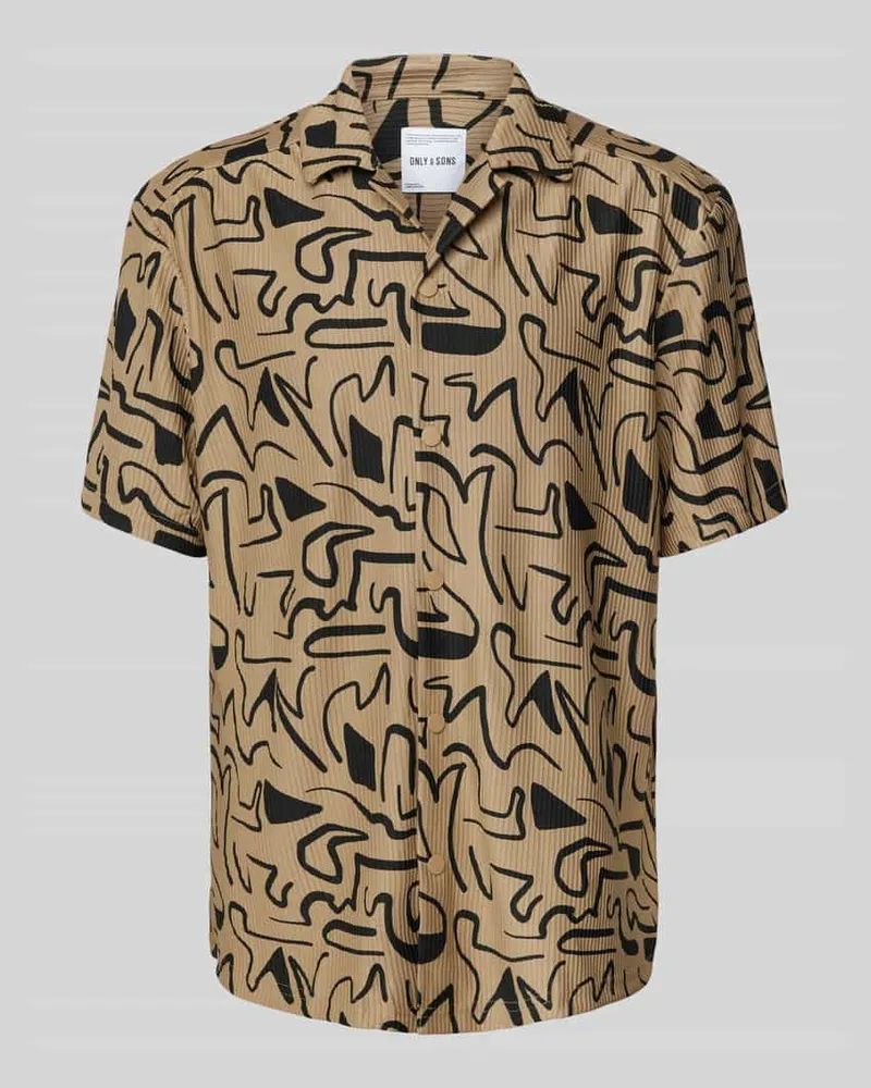 Only & Sons Regular Fit Freizeithemd mit Strukturmuster Modell 'KARI Beige