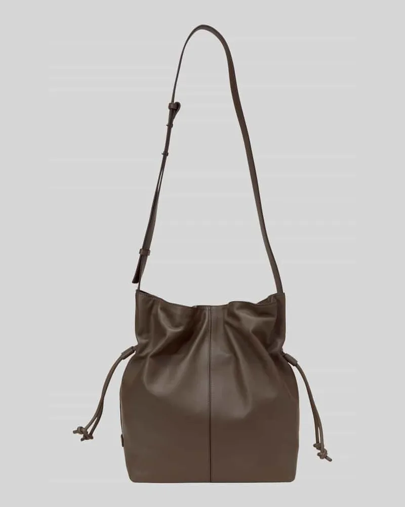 Marc O'Polo Henkeltasche aus echtem Rindsleder Taupe