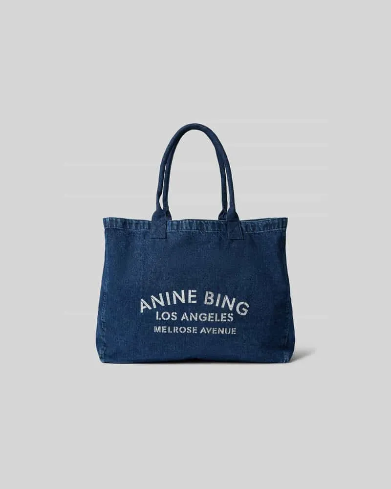 Anine Bing Tote Bag in Denim-Optik Dunkelblau