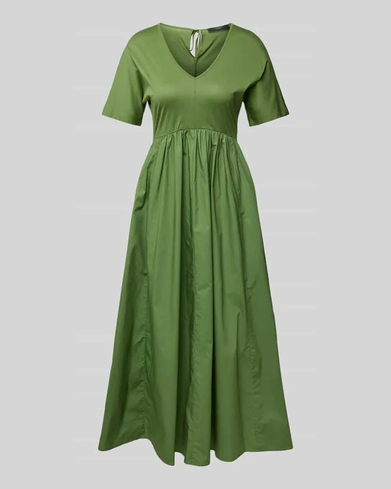 Max Mara Maxikleid mit V-Ausschnitt Modell 'BRONZO Gruen
