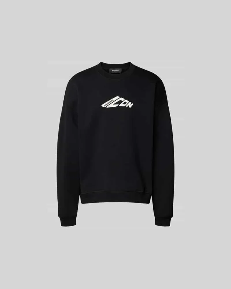 Dsquared2 Sweatshirt mit gerippten Abschlüssen Black