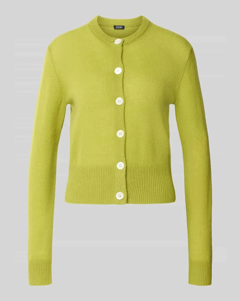JOOP! Strickjacke aus Kaschmir mit Rundhalsausschnitt Modell 'Karina Hellgruen