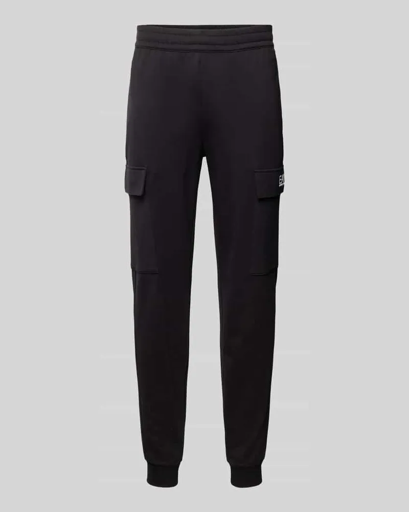 EA7 Sweatpants mit Label-Print Black