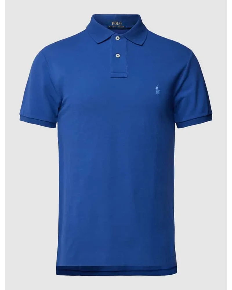 Ralph Lauren Slim Fit Poloshirt mit Logo-Stitching Dunkelblau