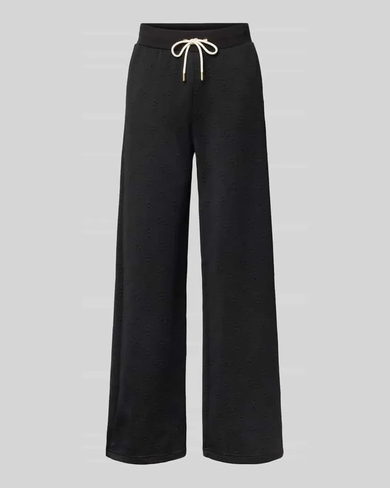 Guess Wide Leg Stoffhose mit Strukturmuster Modell 'PEONY Black