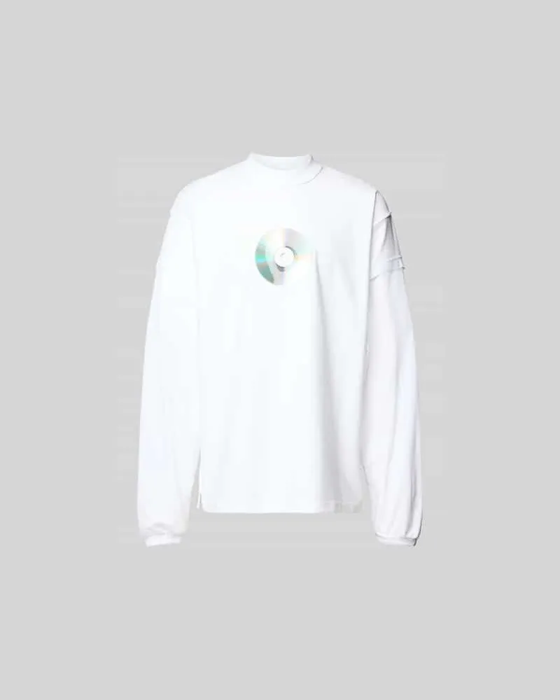 VETEMENTS Relaxed Fit Longsleeve mit Motiv-Print Weiss