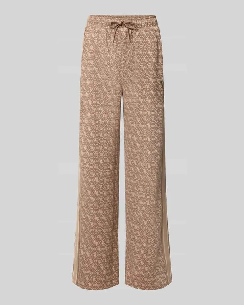 Guess Sweatpants mit Logo-Muster im Allover-Look Camel
