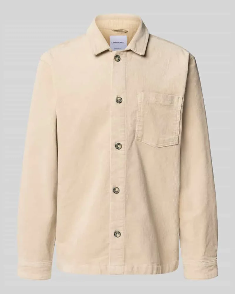 Lindbergh Modern Fit Hemdjacke mit Brusttasche Modell 'Superflex Stein