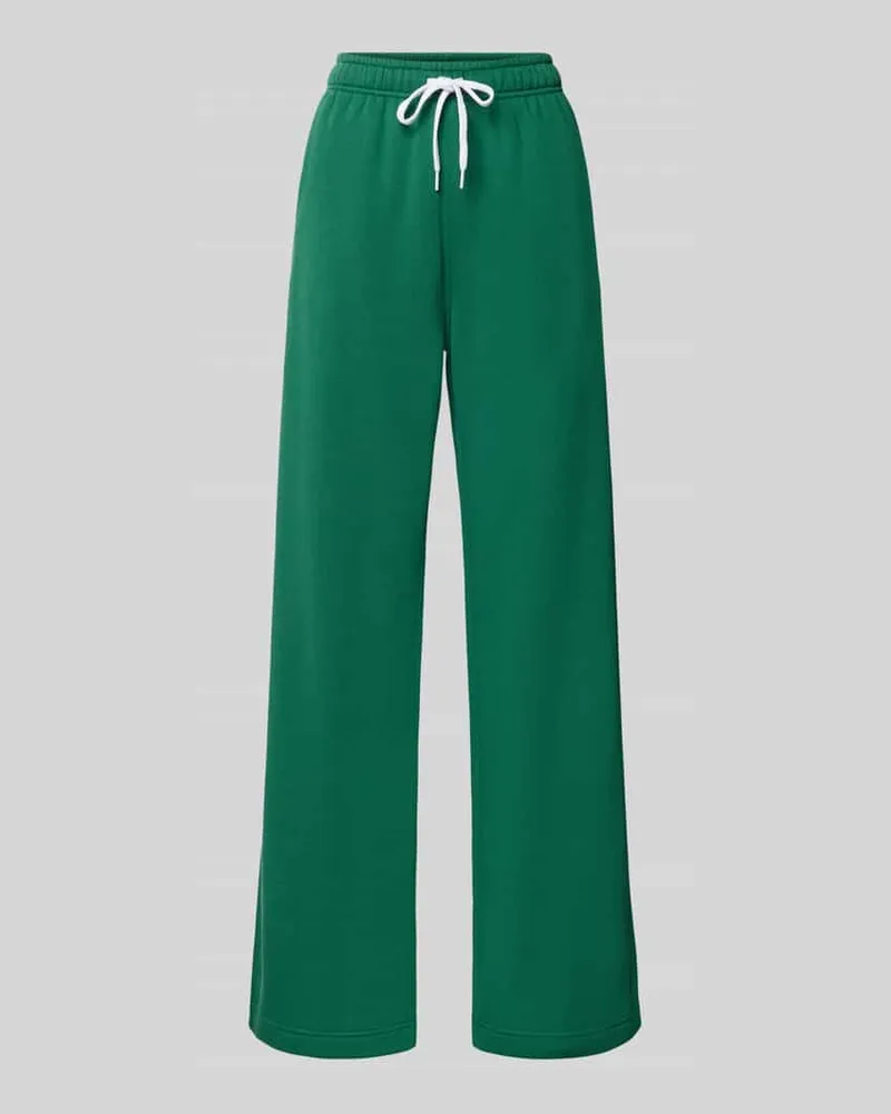 Ralph Lauren Wide Leg Sweathose aus Baumwoll-Mix mit Logo-Stitching Gruen