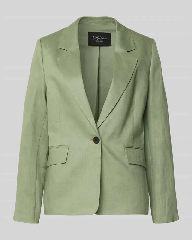 S.Oliver Regular Fit Blazer aus reinem Leinen Gruen