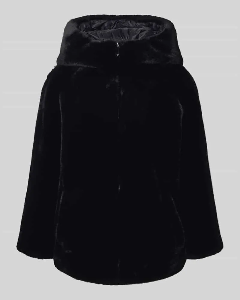 Emporio Armani Relaxed Fit Jacke aus Kunstfell Modell 'Caban Black
