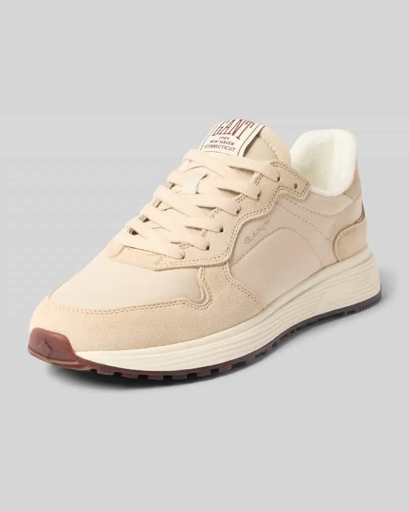 Gant Sneaker aus Leder-Mix mit Logo-Detail Modell 'Beywin Beige