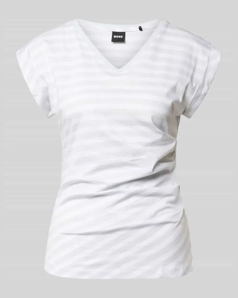 HUGO BOSS Slim Fit T-Shirt aus reiner Baumwolle Modell 'EVKA Hellblau