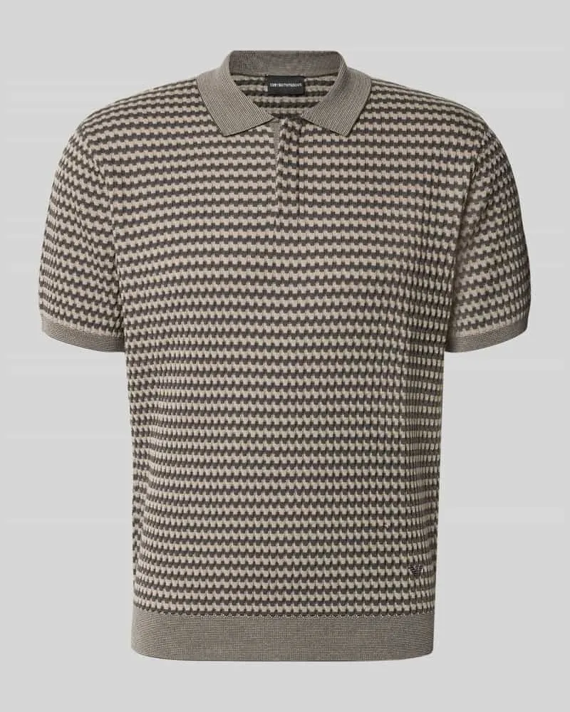 Emporio Armani Regular Fit Poloshirt aus Woll-Mix Beige