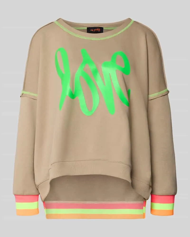 Miss Goodlife Oversized Sweatshirt mit gerippten Abschlüssen Sand