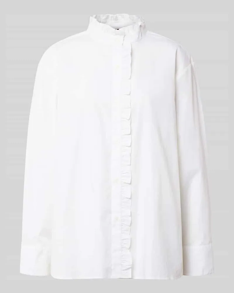 Tommy Hilfiger Relaxed Fit Hemdbluse aus reiner Baumwolle Weiss