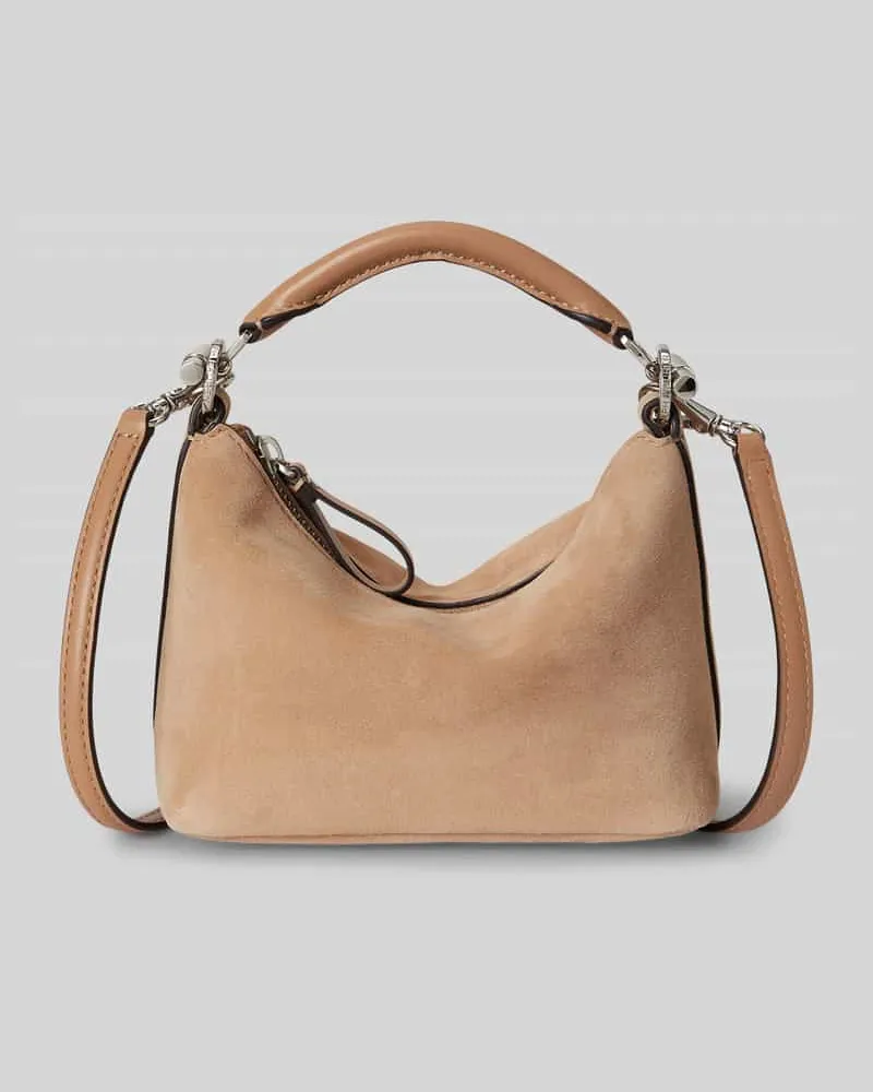 Ralph Lauren Umhängetasche aus echtem Leder mit abnehmbaren Schulterriemen Beige